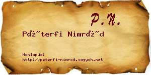 Péterfi Nimród névjegykártya